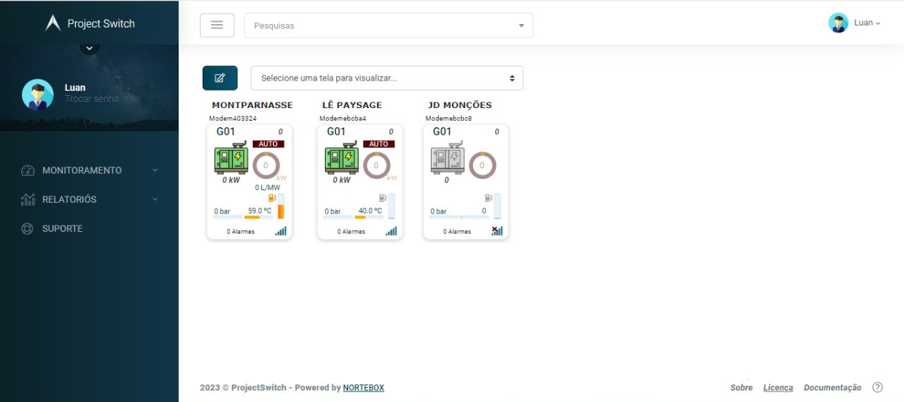 Sistema de monitoramento remoto Andravolt
